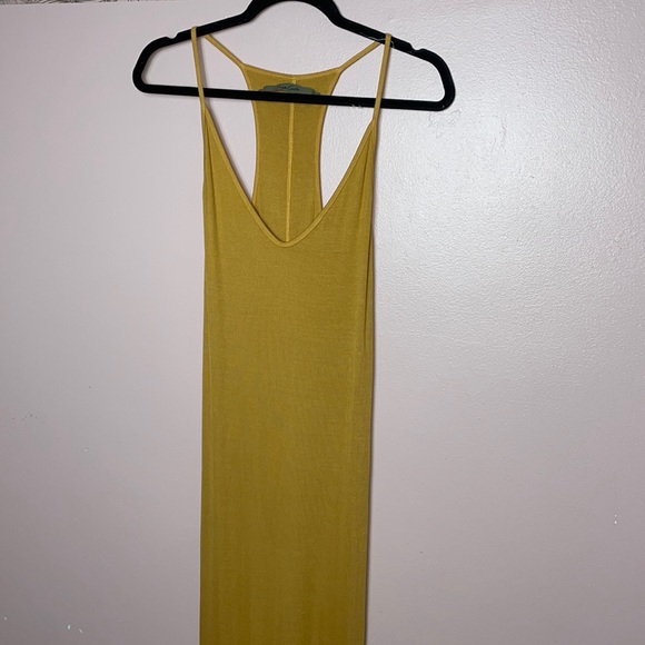 Enza Costa Silk Ribbed Racerback Midi Dress in Honey - Picture 1 of 7